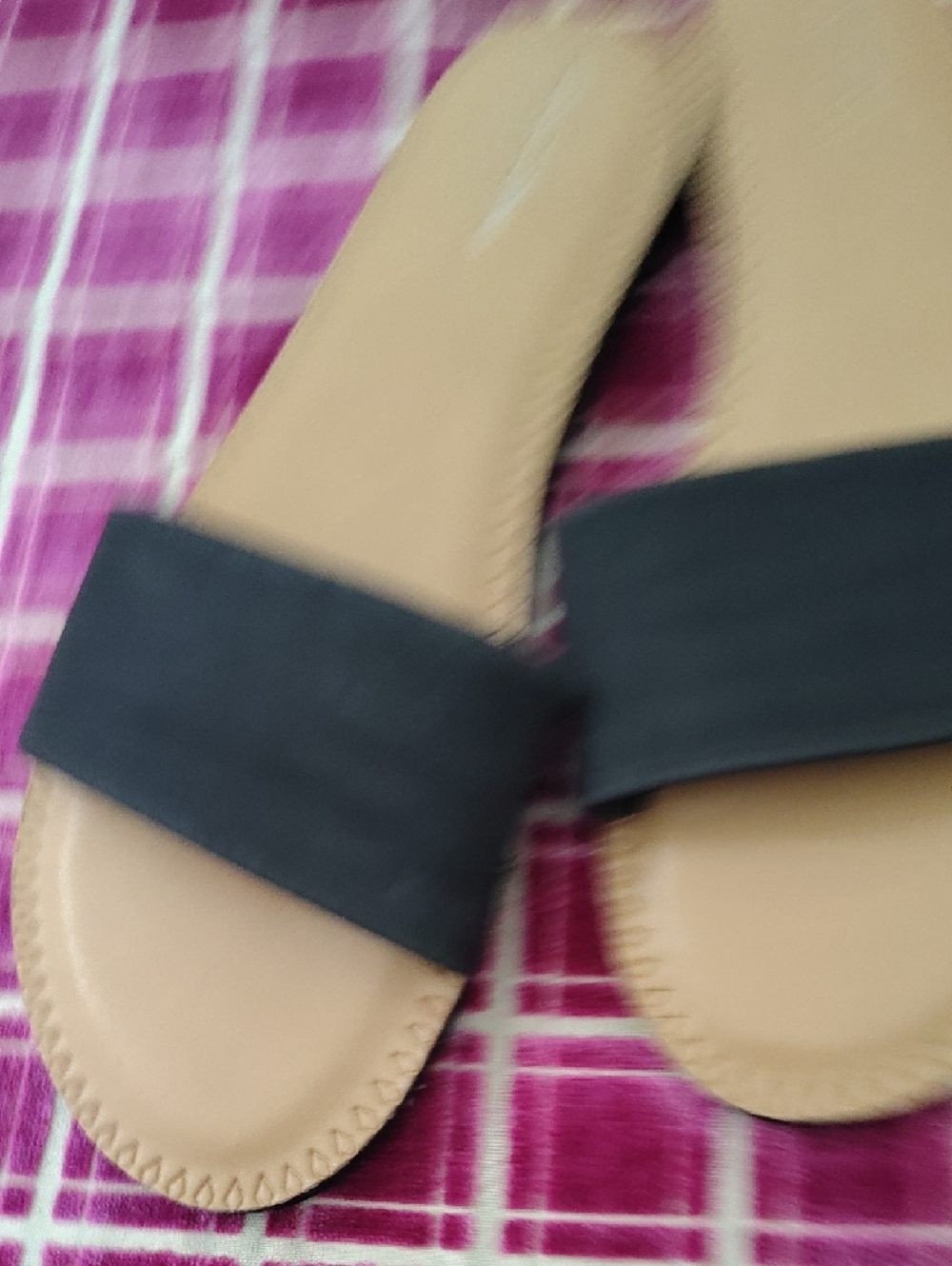 Volcom Black and Tan Women's Slide Sandals - Picture 4 of 5
